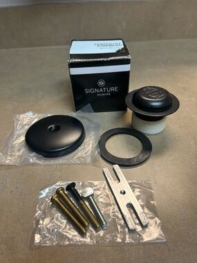 Signature Hardware SH622MB Pop-Up Drain & Overflow Cover Plate Matte Black